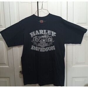 Vintage HARLEY DAVIDSON Fargo ND Graphic Print T Shirt Size L